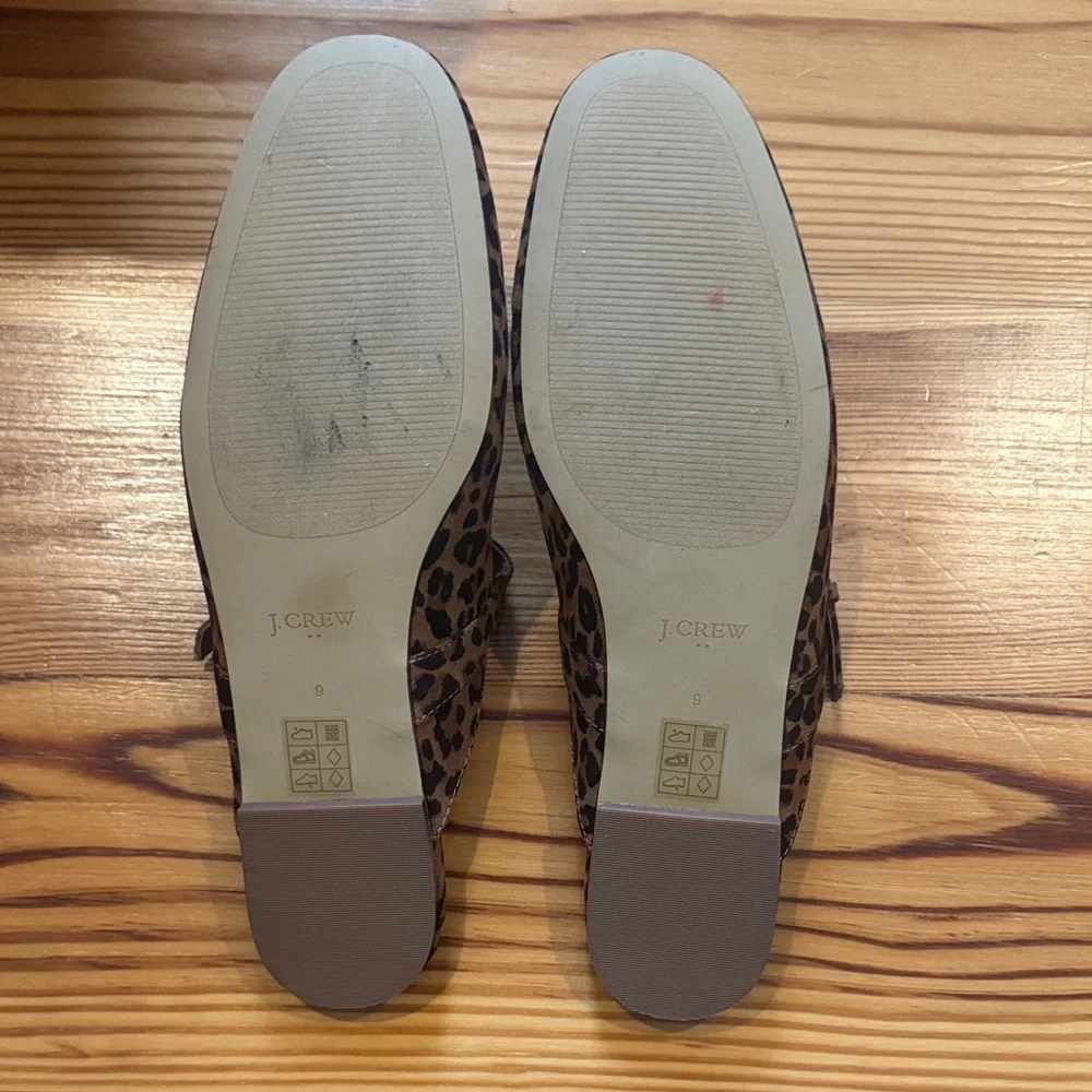 NWOT J. Crew Brown Leopard Print Mary Jane Strap Mules size Women’s 9 - Picture 5 of 9